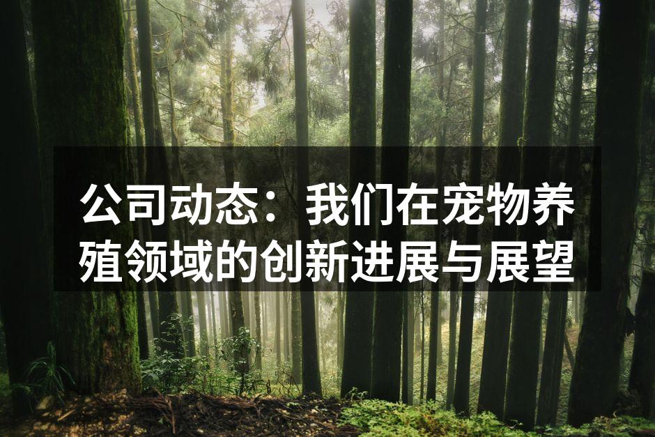 公司动态：我们在宠物养殖领域的创新进展与展望